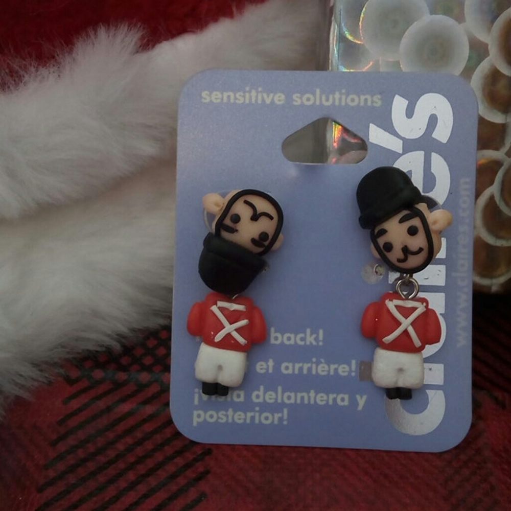 Xmas toy soldier ear rings